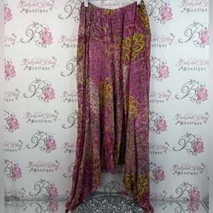 Namaste fair trade pants Harem Elegant Paisley Pink green Yellow flowy jogger